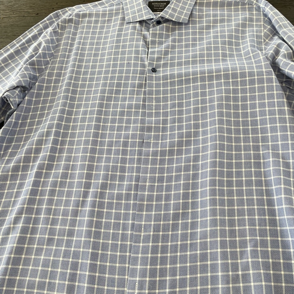 Nordstrom Men's Casual Blue Plaid Shirt